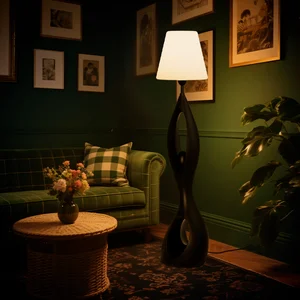 Contemporary Human - Form Floor Lamp White Lampshade Great Ambient Lighting for Lounge Areas and Modern Apartments