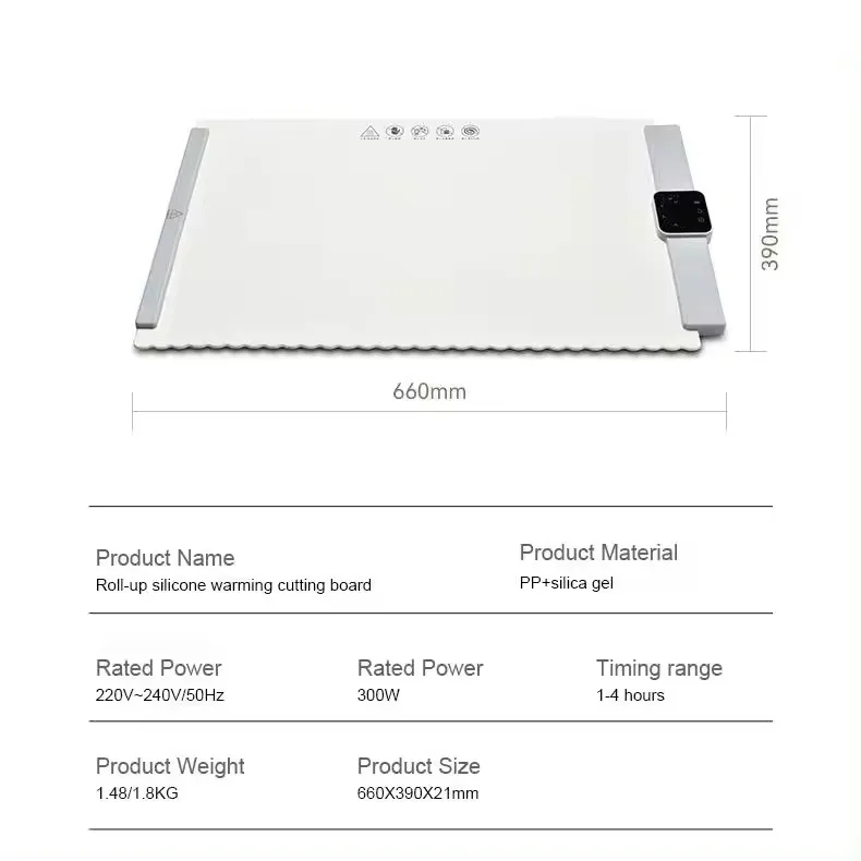 Tappetino Riscaldante Elettrico Pieghevole - Scaldavivande A Temperatura Regolabile - Foto 3