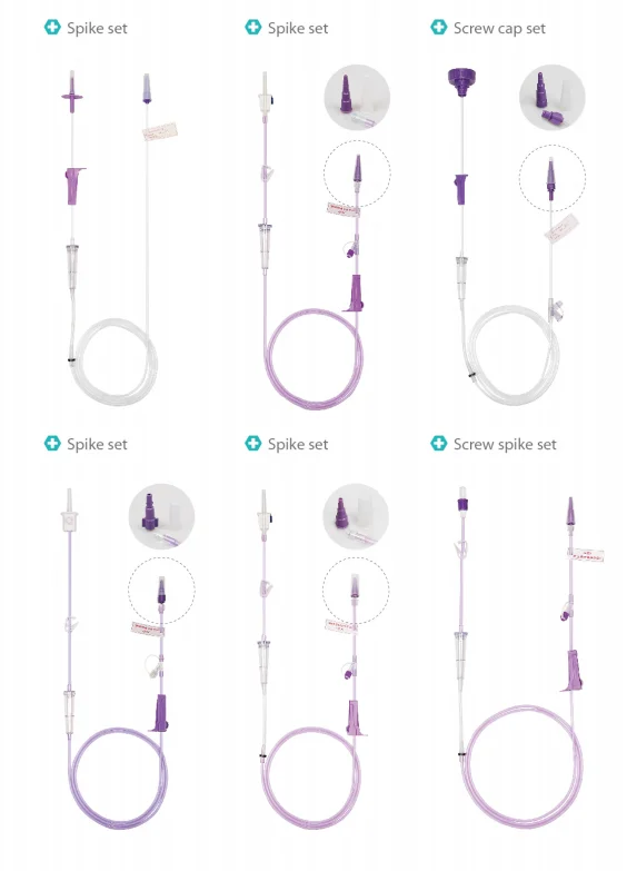 Enteral Feeding Double Bag Set Pump Feed Spike set Screw hat Set supplier