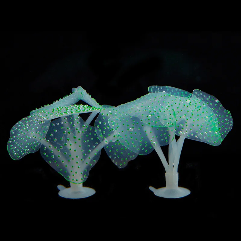 Fish Tank Ornament Luminous Imitated Sea Anemone Simulated Fluorescent Coral Water Plant Aquarium Decoration Accessories 10 13 G