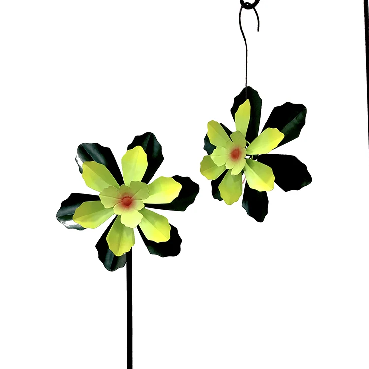  Green Metal Art Set Wind Spinner Hanging Kinetic Wind Spinner for Outside Customized color