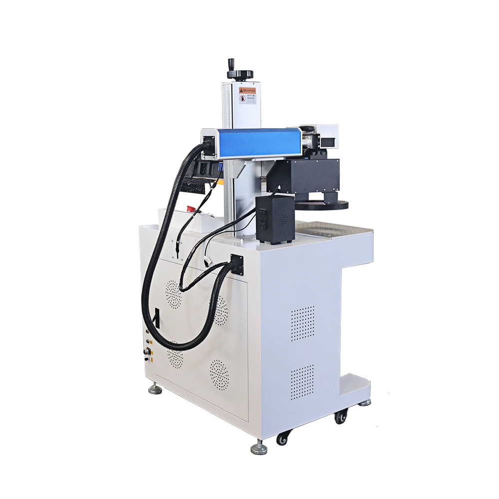 Automatic Feed Location CCD Scanner 3D Fiber Laser Marking Machine New for Tag Logo Printing DXF Animal Ear Mark Belt Conveyor