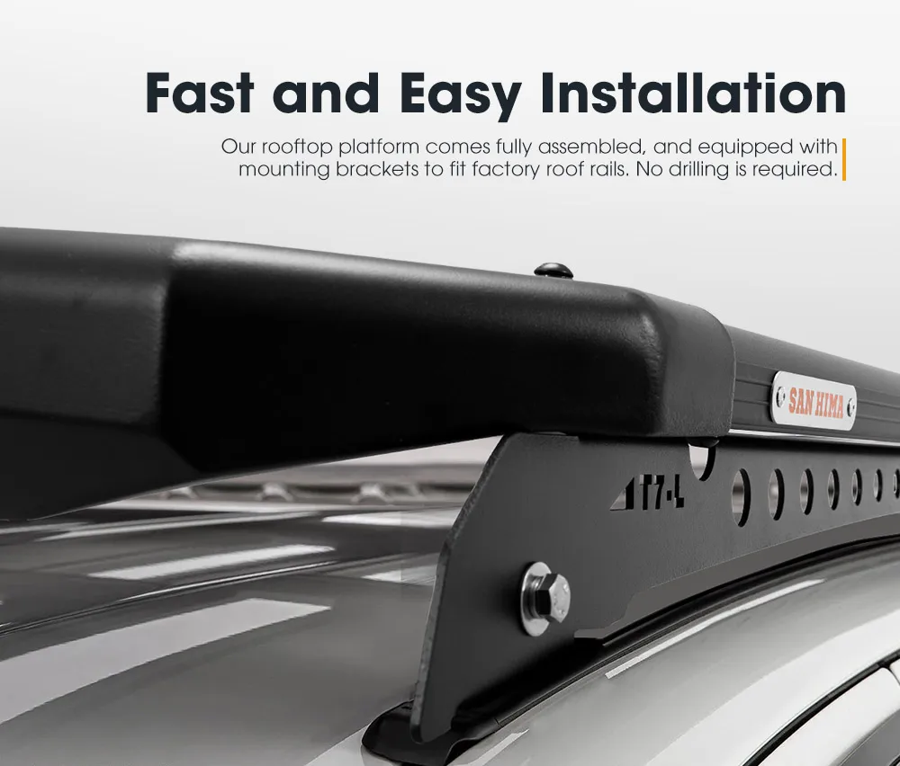 San Hima Universal Offroad Aluminum Roof Rack Platform In Built 28inch Led Light Bar For Ford