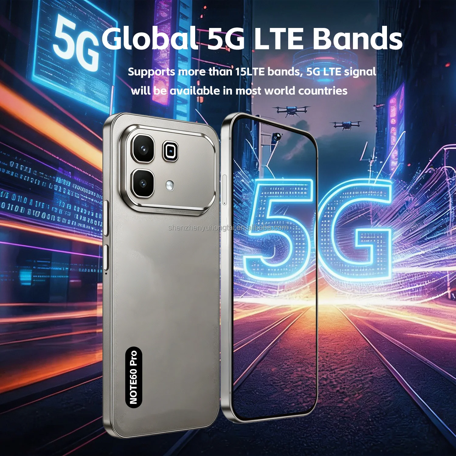 注 60 プロ 16 ギガバイト + 1 テラバイト 5 グラムスマートフォン 108MP 7800 mAh アンドロイド 15 ロック解除デュアル SIM グローバルバージョン携帯電話