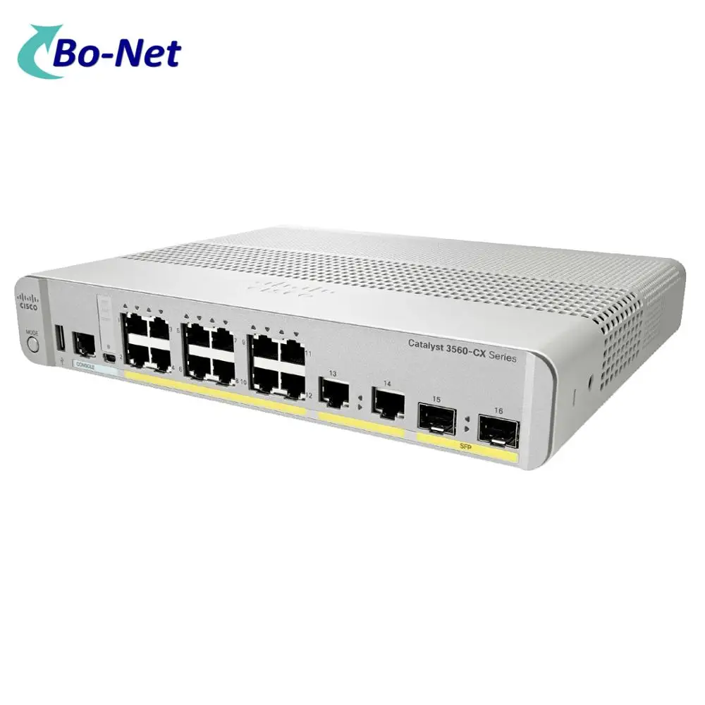C3560X Managed Network Switches WS-C3560CX-12PD-S 12 GE PoE+, 2 X 10G SFP+ Uplinks:  and 2 X 1G Copper, IP Base License
