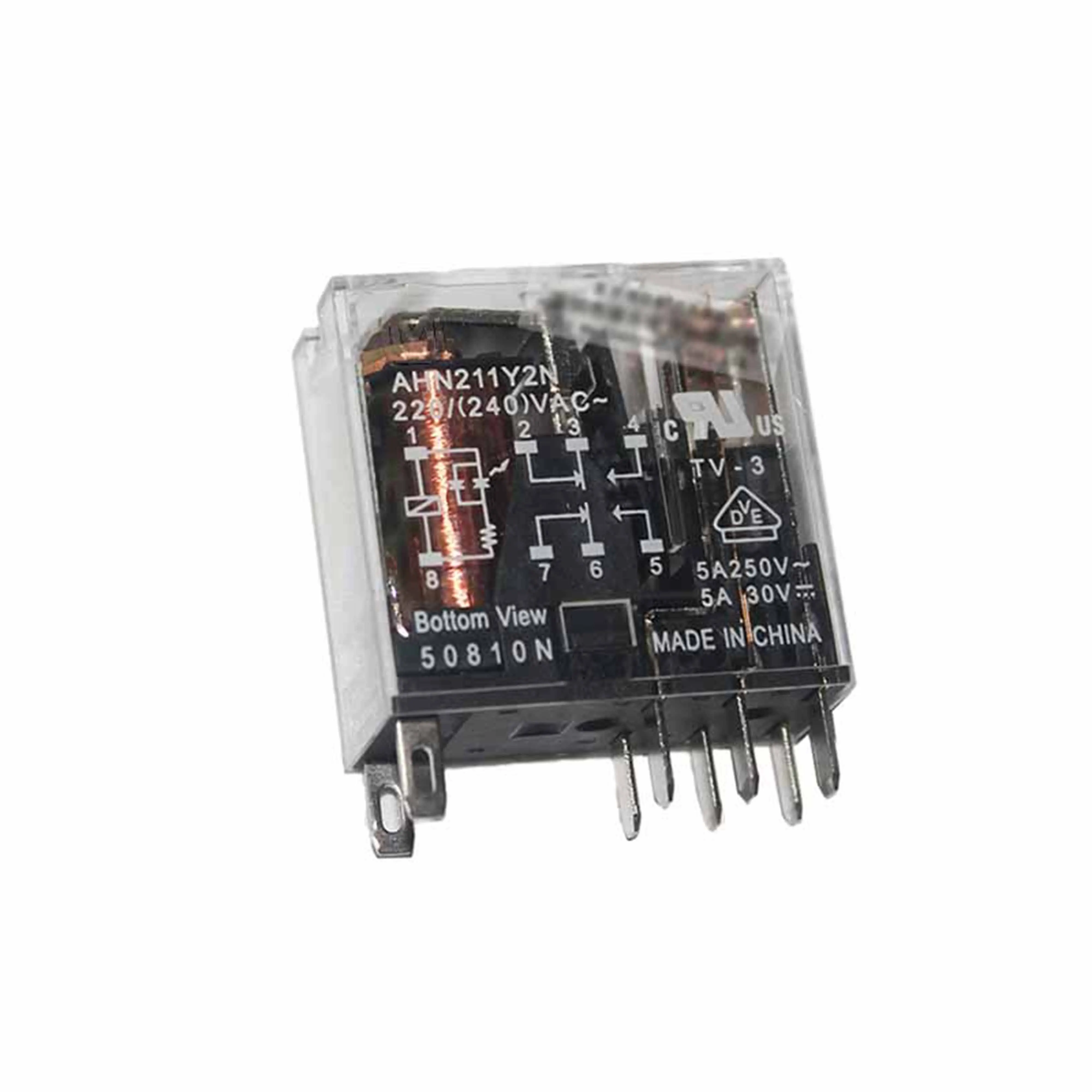 New Original AHN211Y2N Intermediate Relay, AHN Series. It is widely used for signal conversion and circuit switching in industrial control cabinets and automation systems. With compact structure, stable contact performance