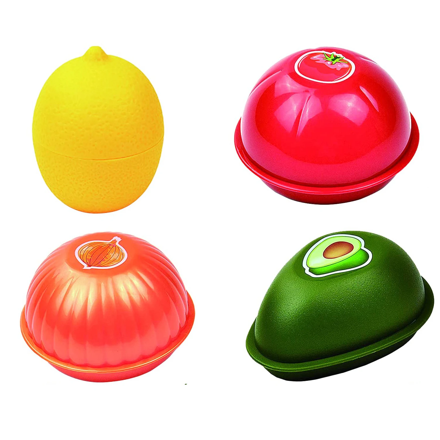 4 PCS Fruit Vegetable Shaped Savers Avocado Onion Tomato And Lemon