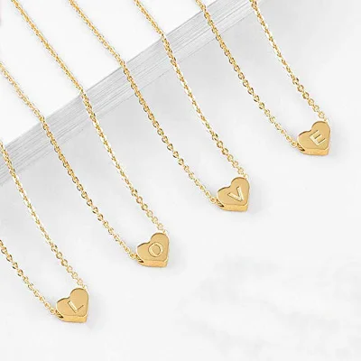 14K White Gold Filled Heart Pendant Letter Alphabet Necklace Initial Necklaces Kids Jewelry for Girls Heart Letter Initial Necklace Gifts for Teen Girls Heart Initial Necklaces for Women Girls 