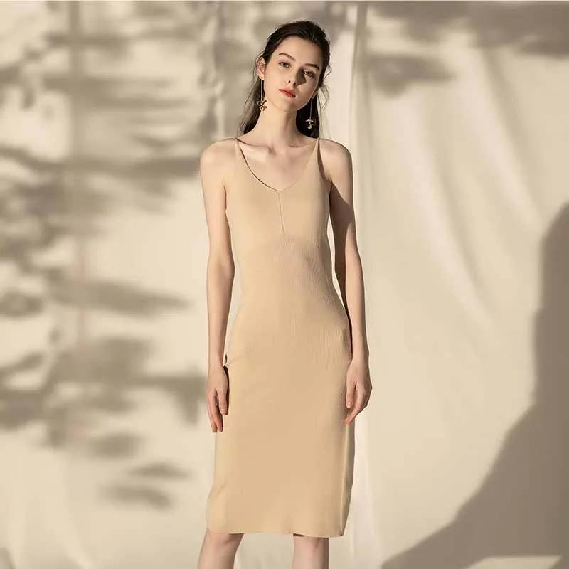 Solid Color Knitwear Dress Women Hot 