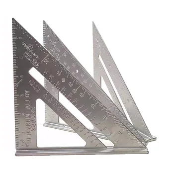 7-inch Imperial Triangular Ruler 90-degree Thickened Angle Ruler Aluminum Alloy Carpenter Measuring Square Ruler