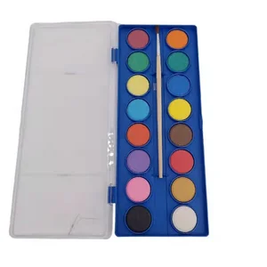 16 Assorted Vibrant Colors watercolor Paint Set with Brush for kids students CX1-038
