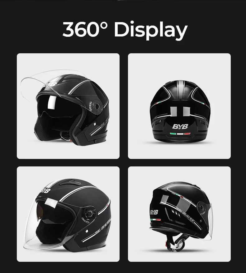 Customization Motor Cycle Helm 3/4 Half Face Abs Four Seasons Anti Fog