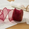 4cm burgundy gold-edged  10 yards (packed in a bag)