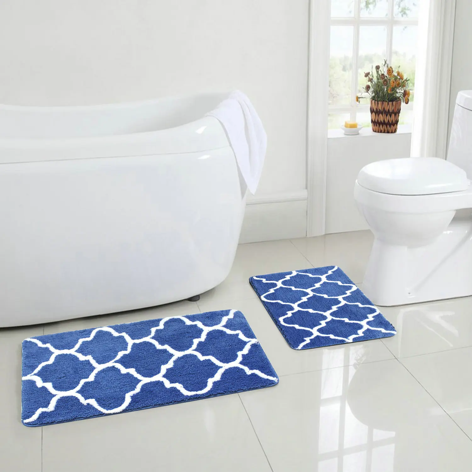 Design Custom Geometric Line Printing Bathroom Floor Flocking Absorbent  Shaggy Anti Slip Bath Mat - Buy Bathroom Floor Mat,Shaggy Bath Mat,Anti  Slip Bath Mat Product on Alibaba.com