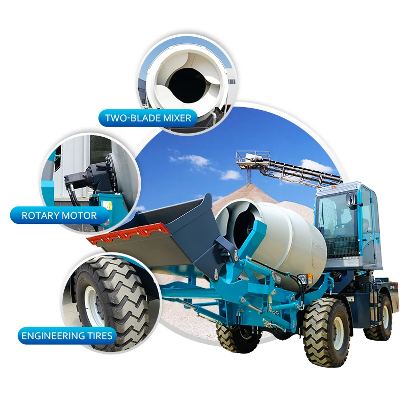 Small Mini Self-loadng Concrete Mixer Truck Ready Mix Concrete Mixer Design of Mixer Truck Portable Automatic Wheel Concrete Mix