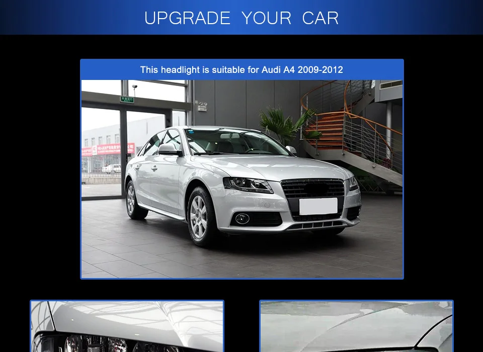 AKD Car Styling for A4 Headlights 2009-2012 A4L B8 Sedan Headlight DRL Hid Head Lamp Angel Eye Bi Xenon Beam Accessories