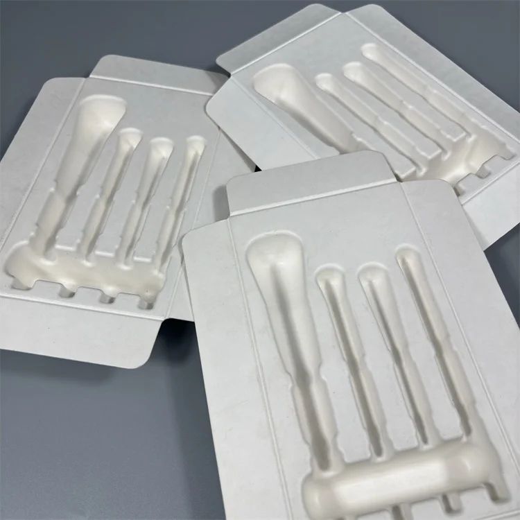 Makeup Brush Package Inner Tray Biodegradable Bagasse Pulp Molded Paper ...