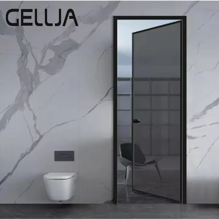 Foshan Modern Design Style Black Narrow Edge Frame Glass Door