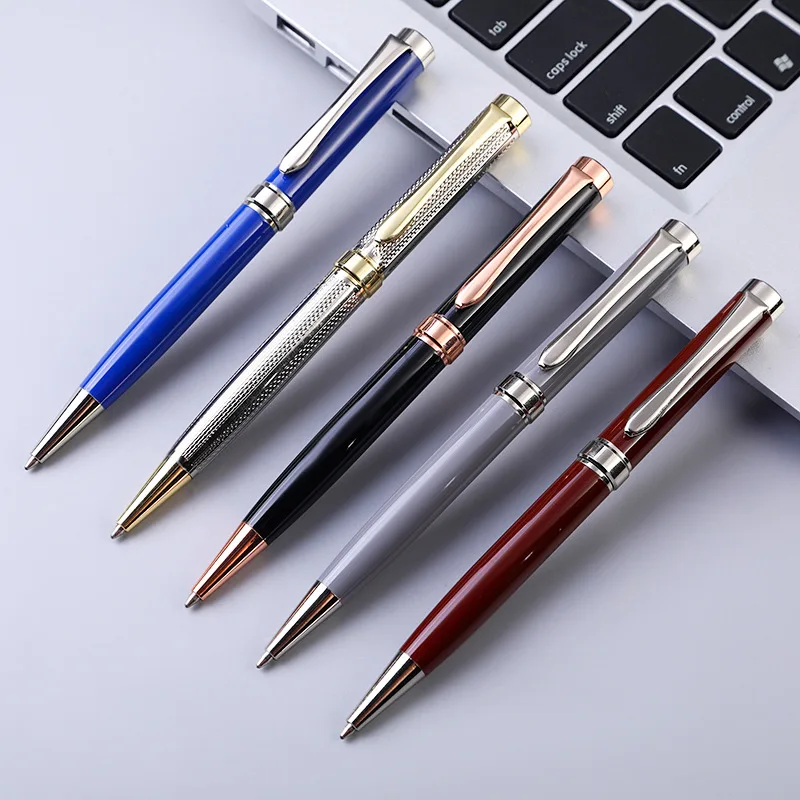 360 Degree Logo Design Golden Stamp Shining Bright Black Fountain Pen
