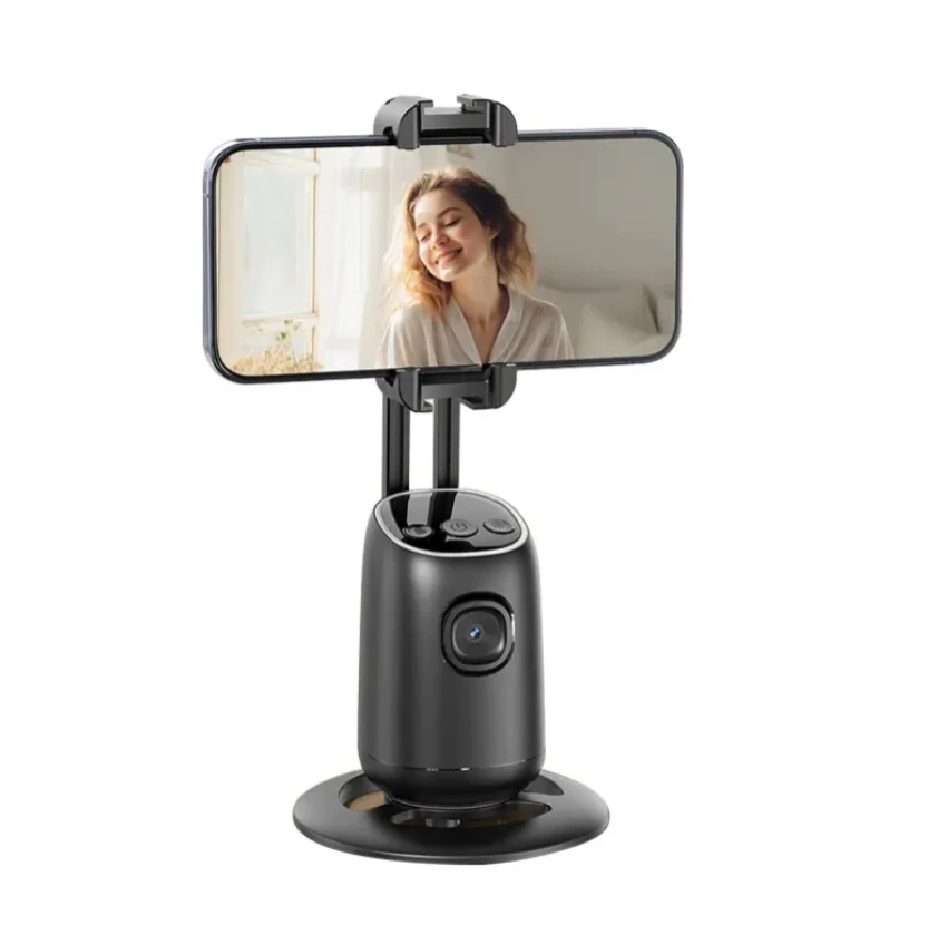 P05 AI Intelligent Tracker 360 Degree Rotation Portable Ai Face Tracking Tripod with Dual Cold Shoe Ports