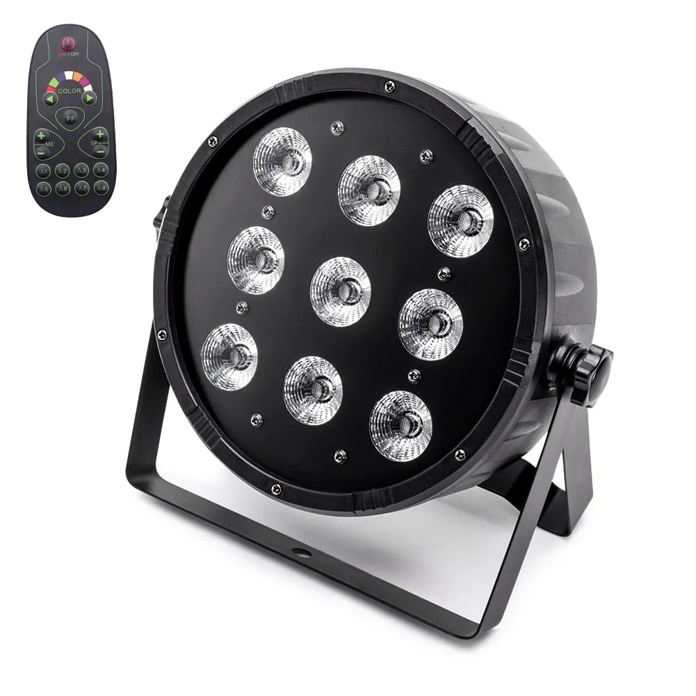 Kit 4 Projecteurs LED RGBW 8W Avec Télécommande - Effets Lumière Scène DJ, Disco, Fête, Mariage (4 En 1)