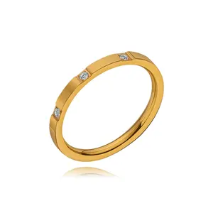 Keiyue Custom Brass Gold Jewelry 18K Gold Hollow Heart Ring with Diamond for Girls Fashionable Wedding Jewelry-R1260