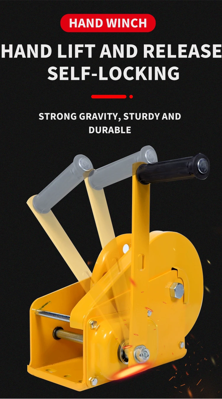 Mini Manual Winch With Brake 1200lbs 1800lbs 2600lbs Wire Rope Small