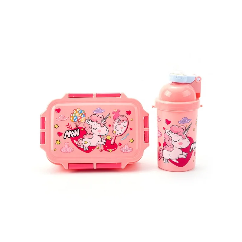 Dandat Unicorn Lunch Box Set, Pink Bento lunch box, Insulated Lunch Bag,  Unicorn Water Bottle, Stickers