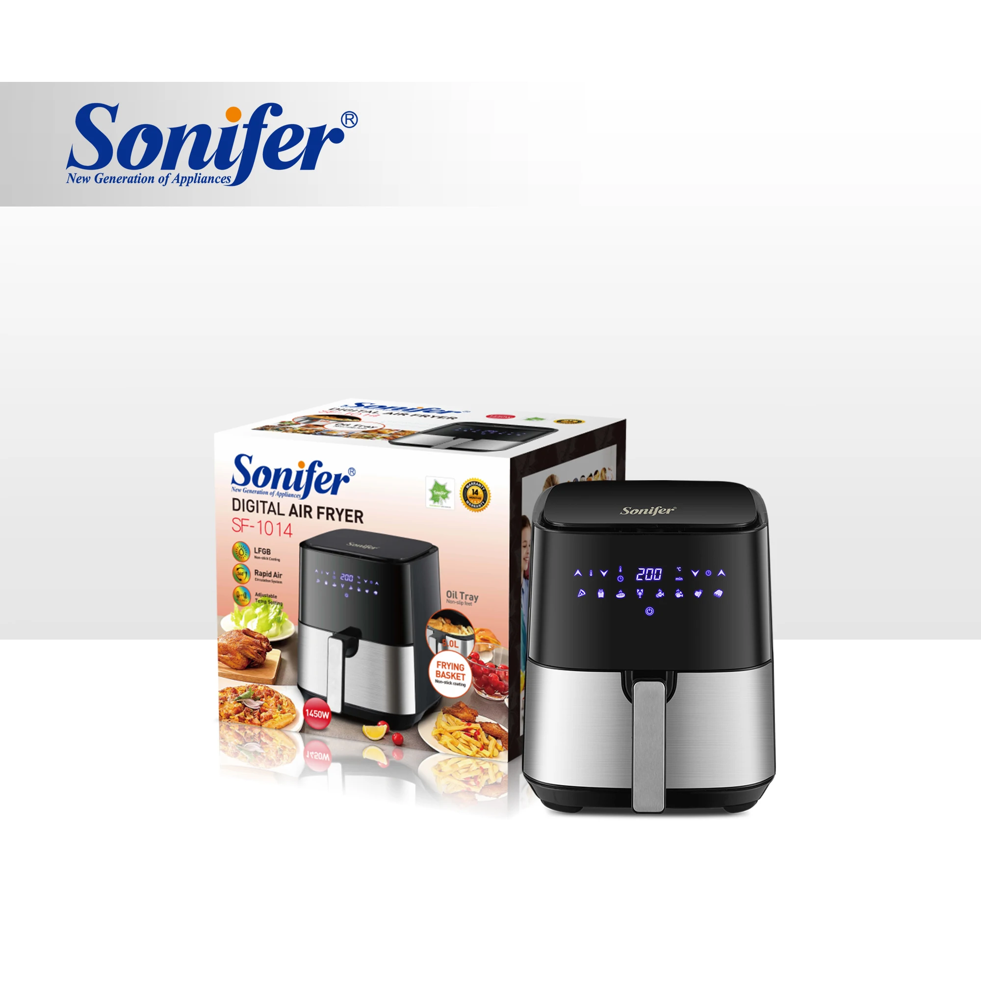 Sonifer Sf1014 Electric Household 5 Liter 1450w Nonstick Liner No Oil