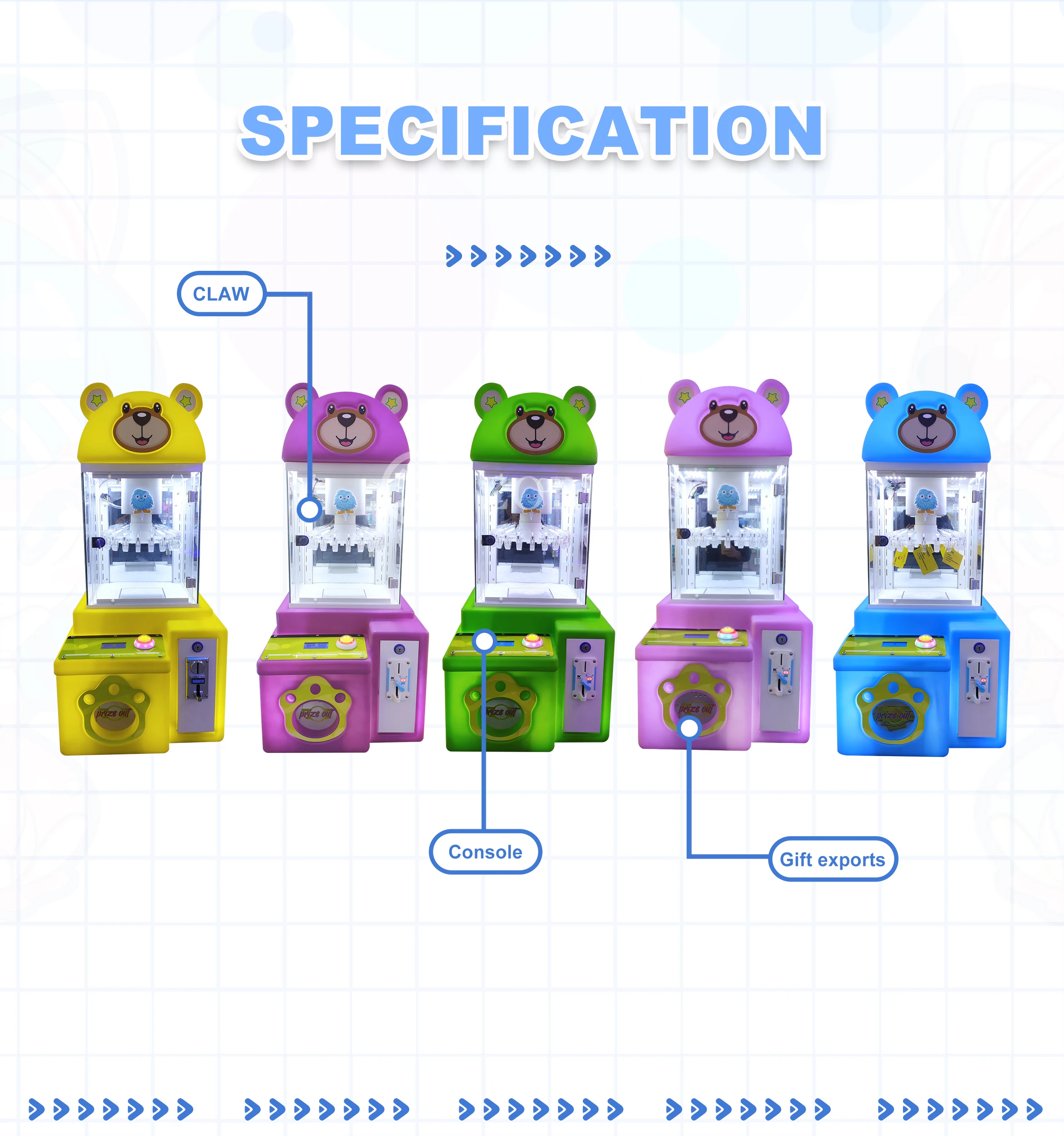 Customized Low Price Gift Game Machine Coin-Operated Automatic Clip Game Machine Mini Clamp Machine