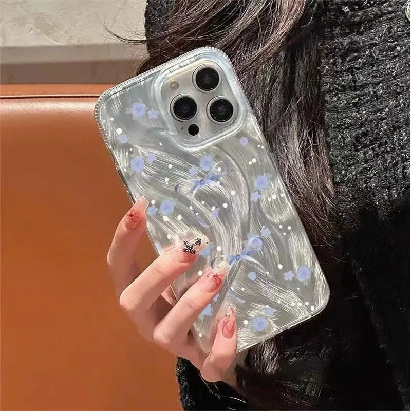 Korean Blue Floral Bow Clear Phone Case for iPhone 17 16 15 14 13 12 11 Pro Max XS XR Max 12 13 MINI 7 8 Plus Y2K Cute Cover Korean Blue Floral Bow Clear Phone Case for iPhone 17 16 15 14 13 12 11 Pro Max XS XR Max 12 13 MINI 7 8 Plus Y2K Cute Cover