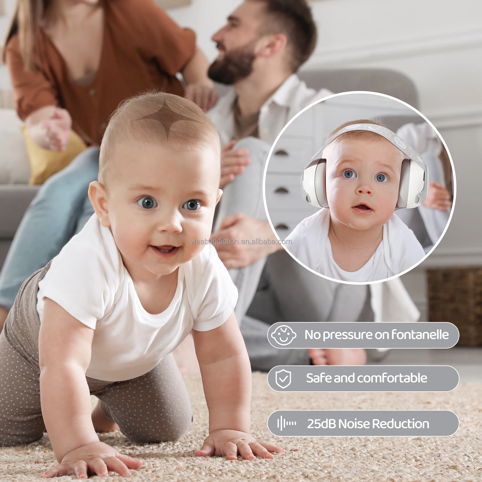 25db Safety Ear Muffs Baby Ear Protection Noise Cancelling Hearing