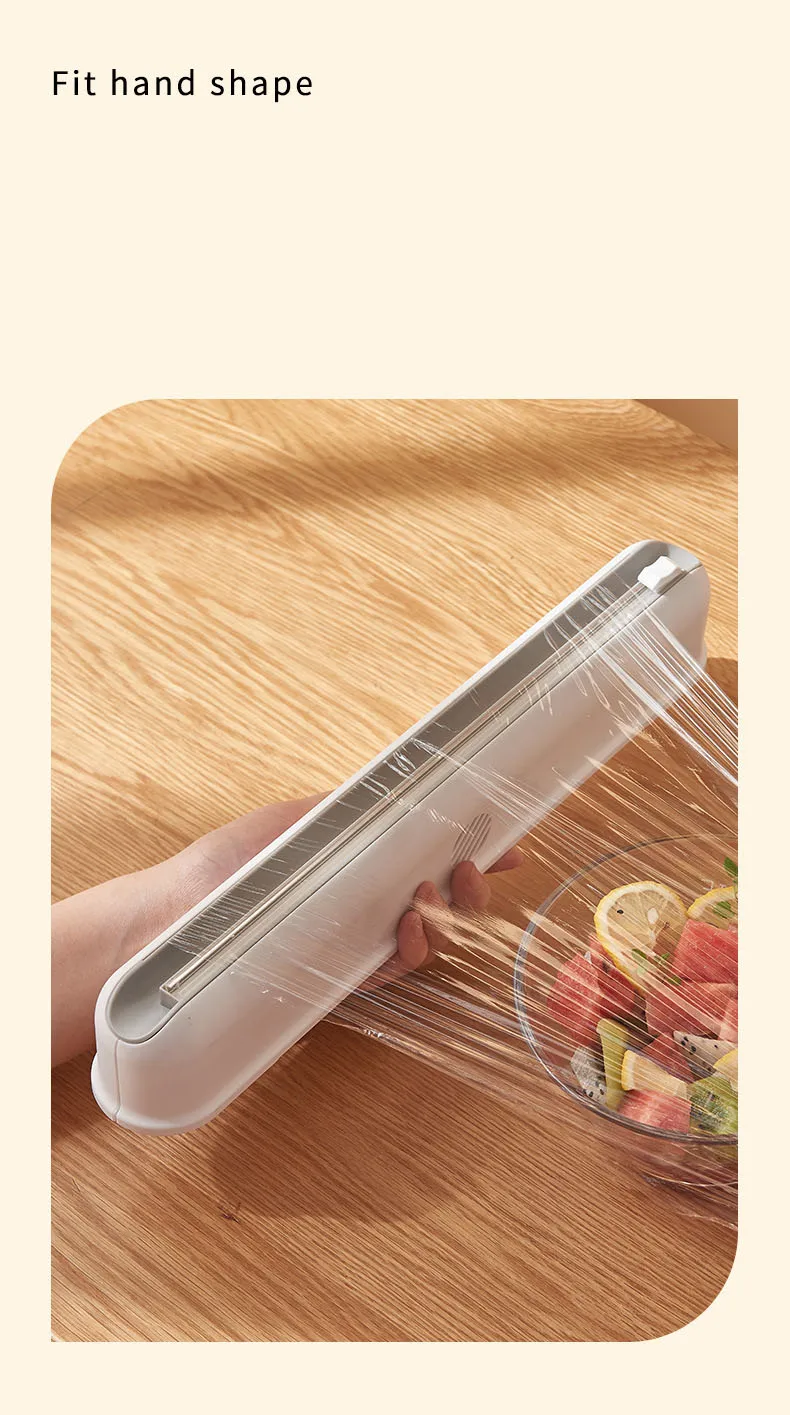 Plastic Wrap Dispenser Kitchen Cling Food Wrap Cutter Dispenser Preservative Film Cutter Home Storage Holder Kitchen Accessories