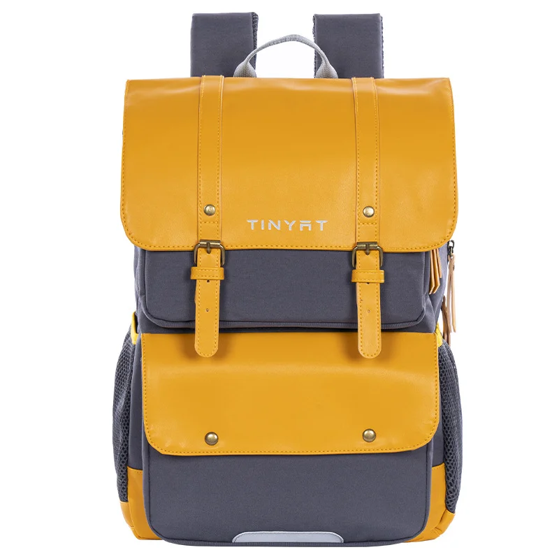 TINYAT Nieuwe Rugzak Informele Mode Studenten Schooltas Computerrugzak Rugzak met Grote Capaciteit voor Reizen grijs