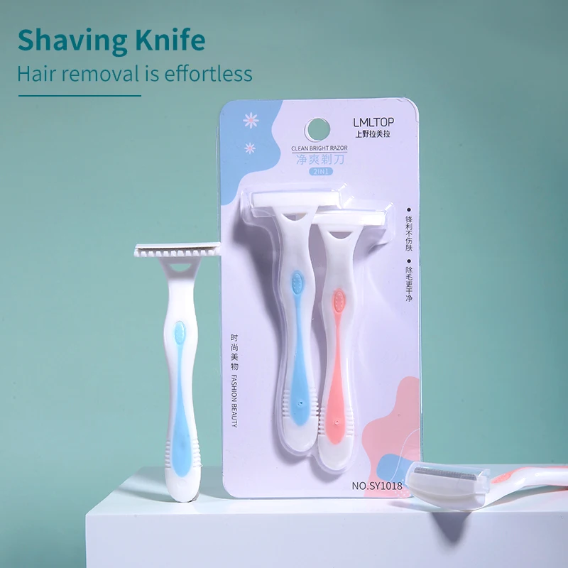 Custom Logo Single Blade Razor Shaver Set Reusable Safety Body Hair Removal Knife Good Plastic Hand Shaving Tool for Armpit