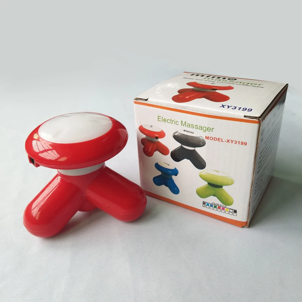 Portable Mini USB Electric Body Massager ABS Material Wave Vibrating Handheld with Battery Accessory