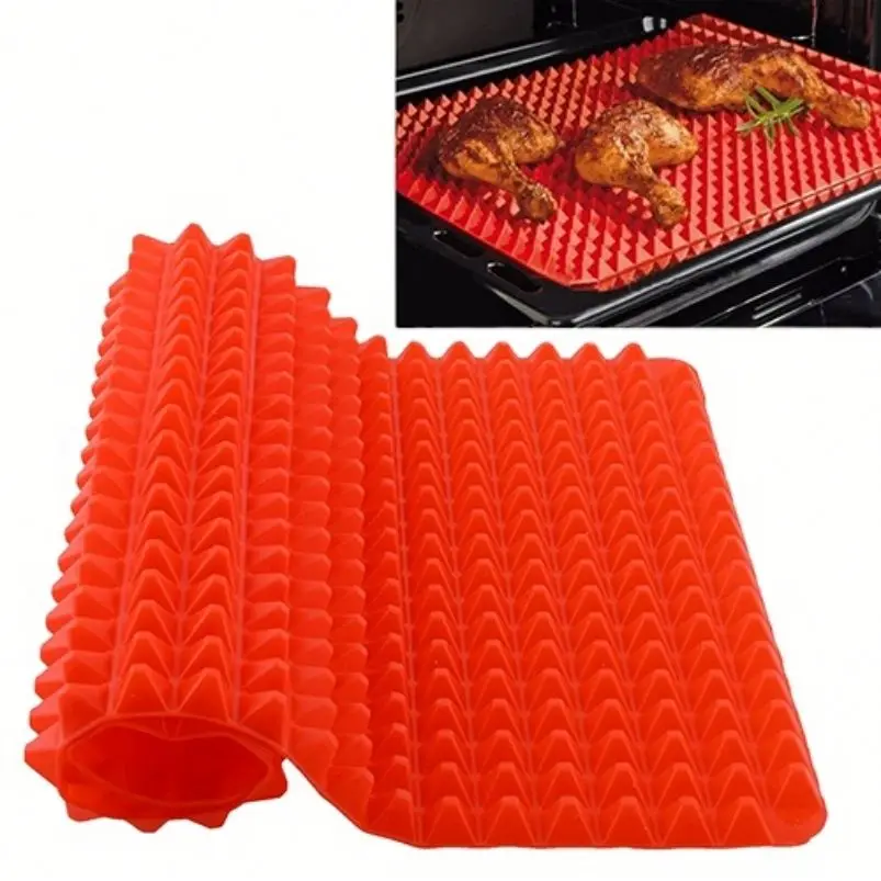 OEM & ODM BBQ Pastry Silicone Cooking Mat Wholesale Baking Pyramid Nonstick Pan Pad Customized Cooking Oven Baking Mat Kitchen