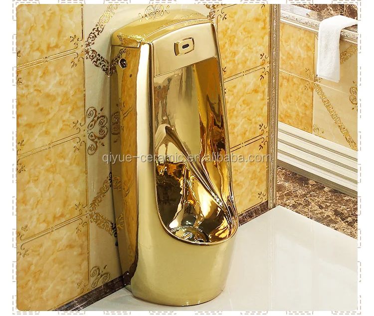Automatic Wholesales Custom Flushing System Ceramic Porcelain Floor Standing Gold Urinal for Hotel