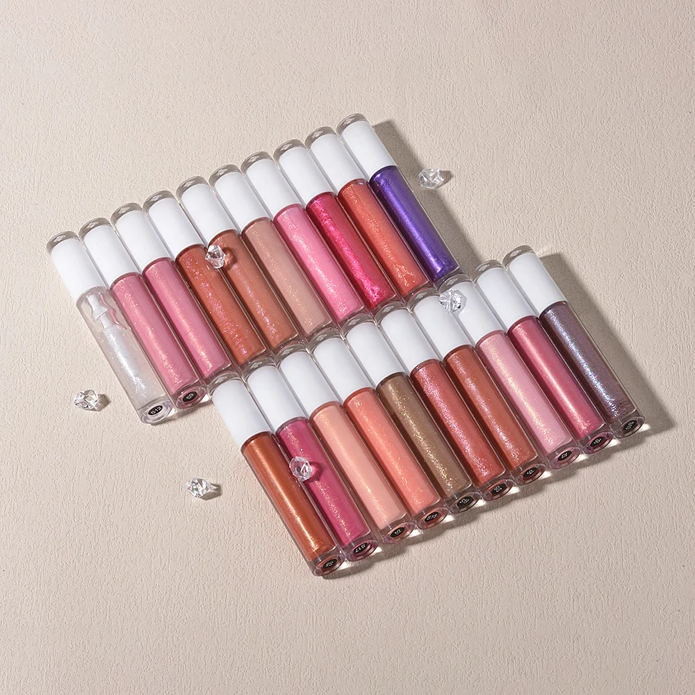 Готово к отправке, продажа по оптовым ценам; Принт оптом мерцание губ глянцевый поставщика коллекция 20 видов цветов веганских материалов блеск для губ метка частного назначения