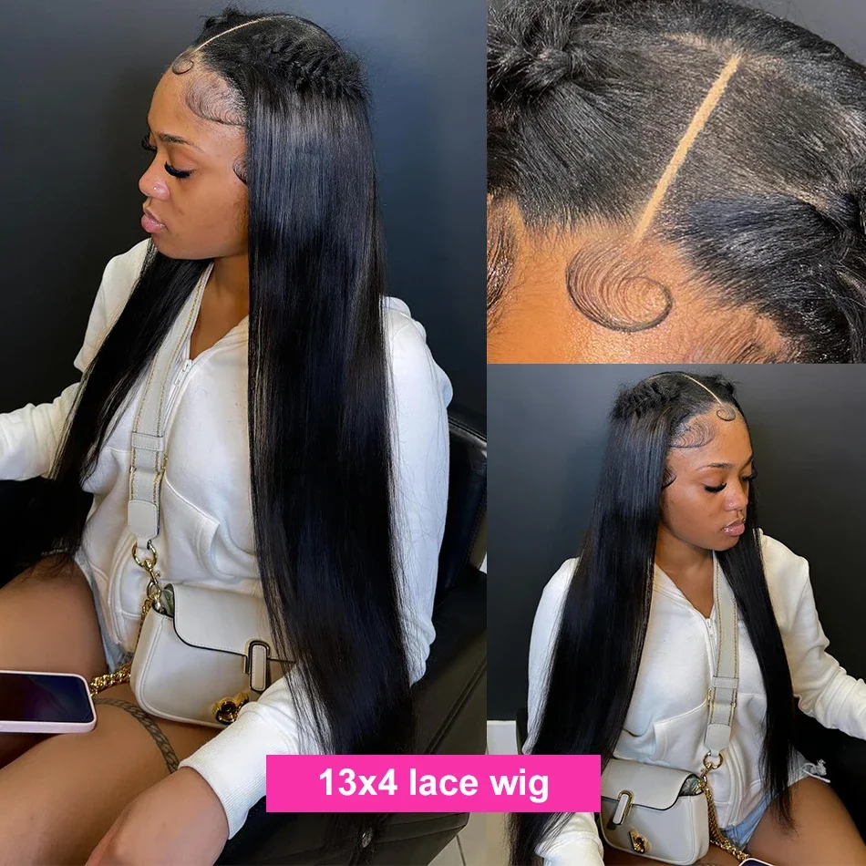13x4 13x6 HD Lace Frontal Echthaar Perücke Knochen Gerade 40 Zoll Brasilianische Transparent 250% Lace Front Perücken Für Frauen_voghion.com
