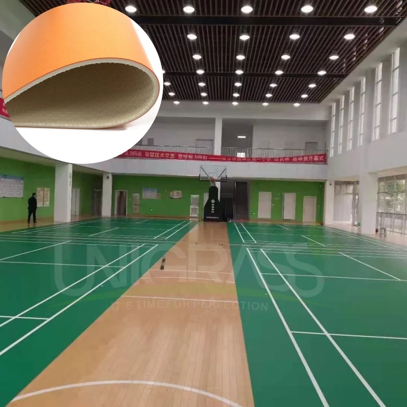 Indoor Sports Vinyl Flooring Badminton Court Mat Waterproof PVC