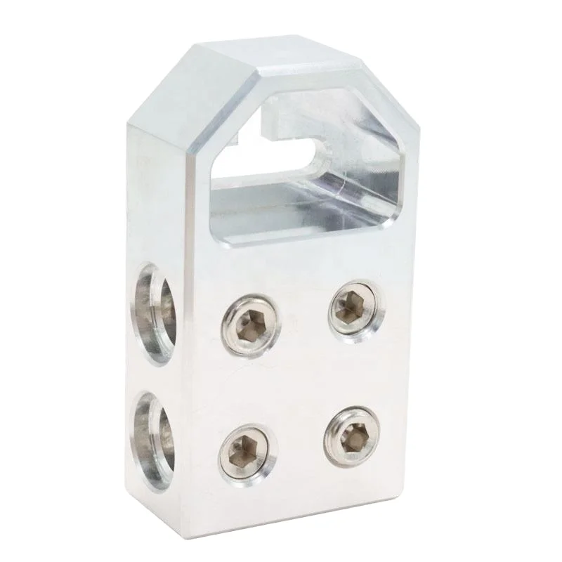 4-Way 12V Aluminum Screw Fixed Terminal Block Heavy Duty Power Distribution Mechanical Lug Connector for Automotive & Industrial