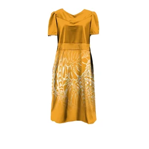 Customize New Design Customized Crew Neck Bell Sleeve Tiered Puffy Tonga Polynesian Print Casual Plus Size ODM Party Dress