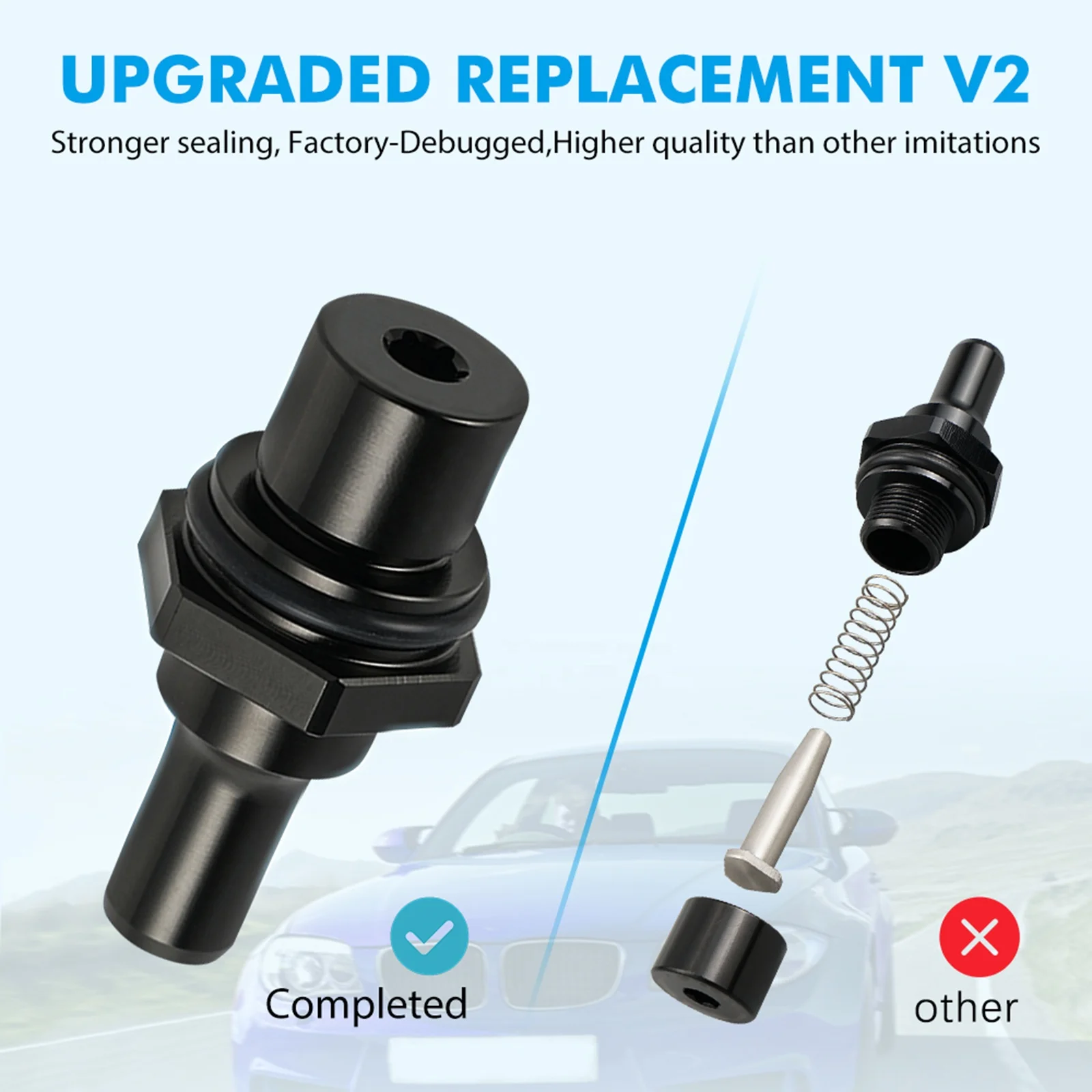 Bevinsee N54 PCV Valve Upgraded Replacement Kit for BMW N54 Twin Turbo Engines