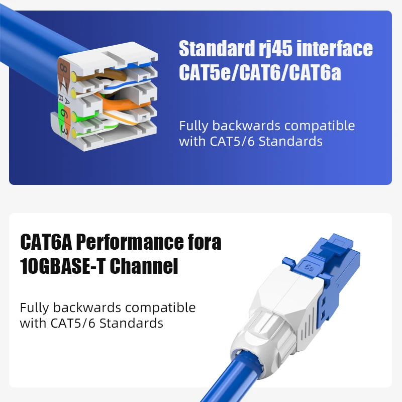 Ethernet Network Cat6 Cat6a Utp Rj45 Shielded Modular Lan Ez Connectors Toolless Plug