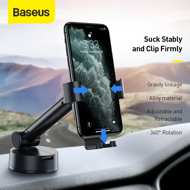 Baseus Simplism With Suction Smartphone Dashboard Gravity Car Mount Holder