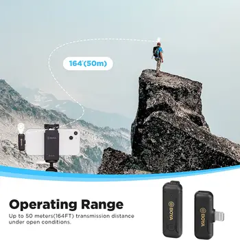 BOYA BY-WM3T2 Wholesale Android Type-c Lapel Lavalier Wireless Microphone for Mobile Phone Live Outdoor Interview Vlog Video product image
