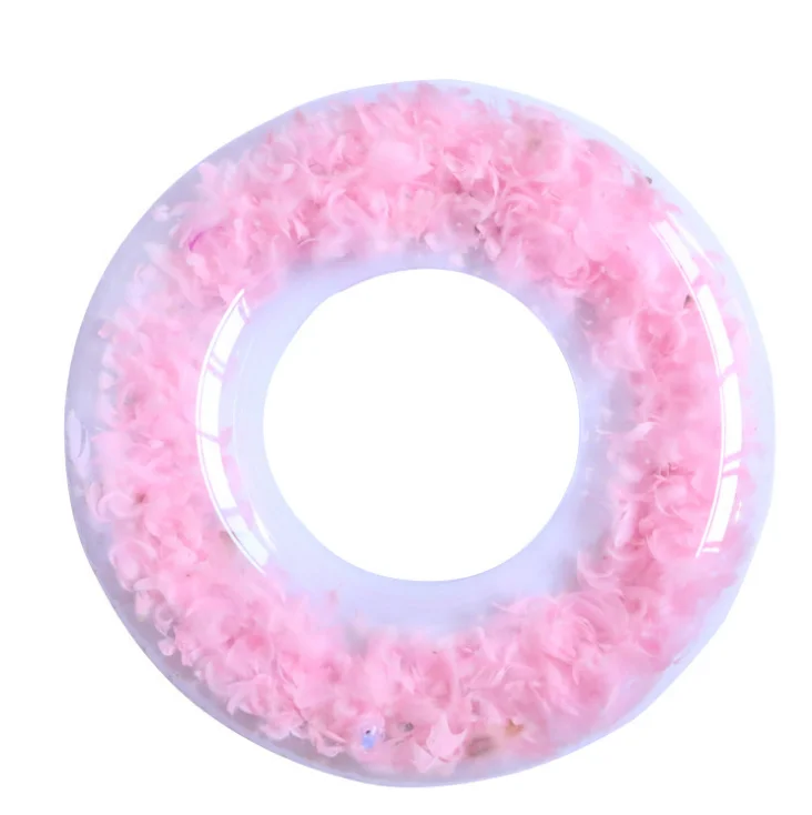 Перо блестками кольцо с плавающим речной воды трубы надувной спасательный жилет кольца прозрачный хорошо продающиеся продукты Модные 5 шт.