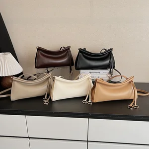 New Trend Large Pu Leather Underarm Bag for Women Luxury Designer Glossy Soft  Shoulder Handbag Casual