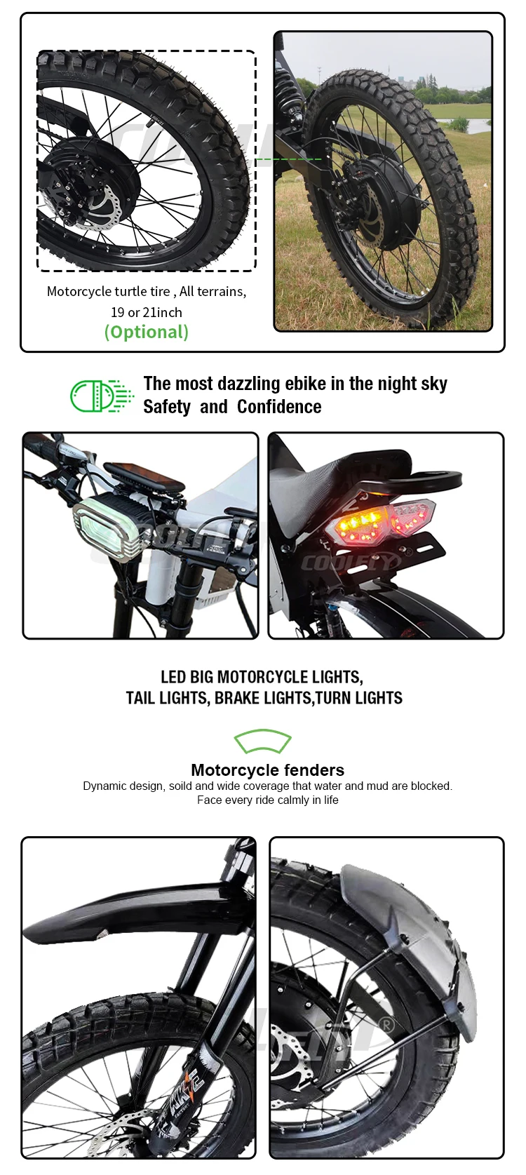 Hot Selling Enduro Ebike - Max Speed 140km/h Green Stealth Bomber